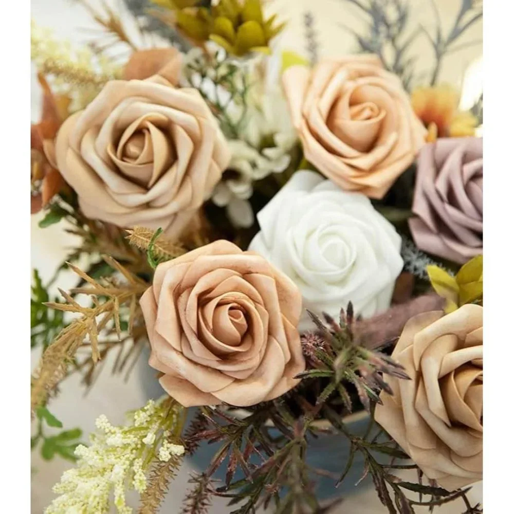 30 count | Dusty Light Brown Roses Flowers Wedding Floral Decor - New